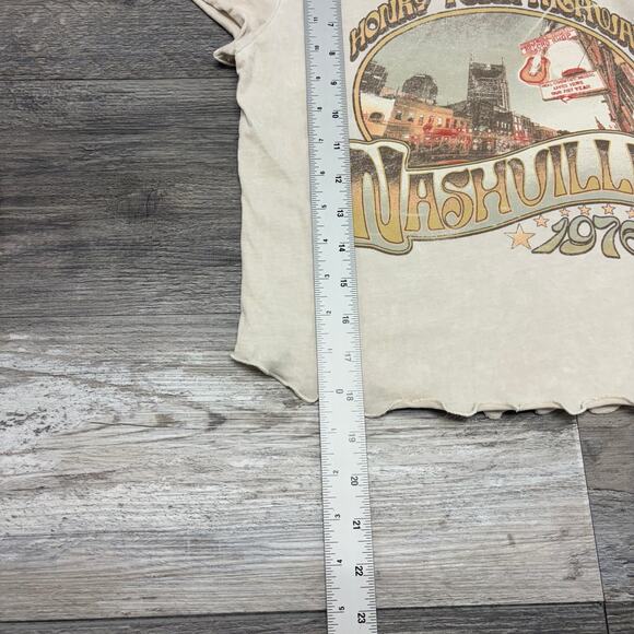 NWT Altar’d State Cream Womens Nashville Honky Tonk S Lettuce Hem Crop T-Shirt - Picture 8 of 11